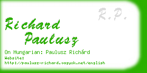 richard paulusz business card